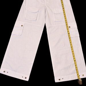 naked wardrobe White Button-Front Trousers